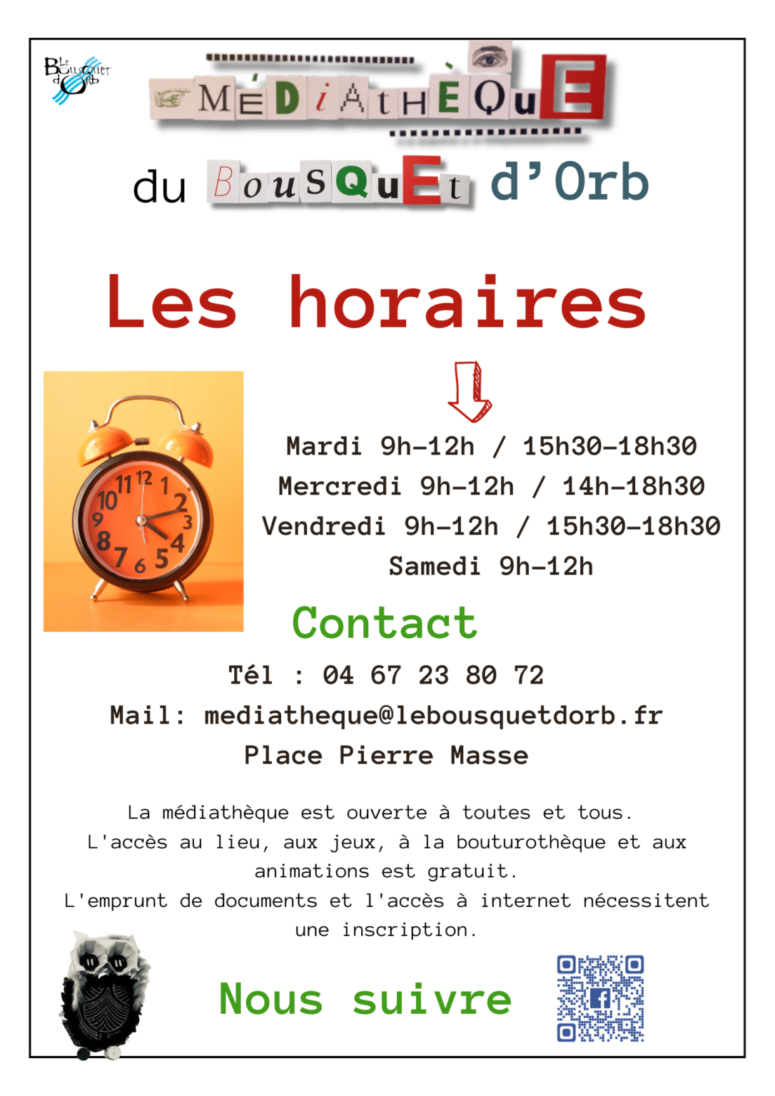 Médiathèque du BO Horaires