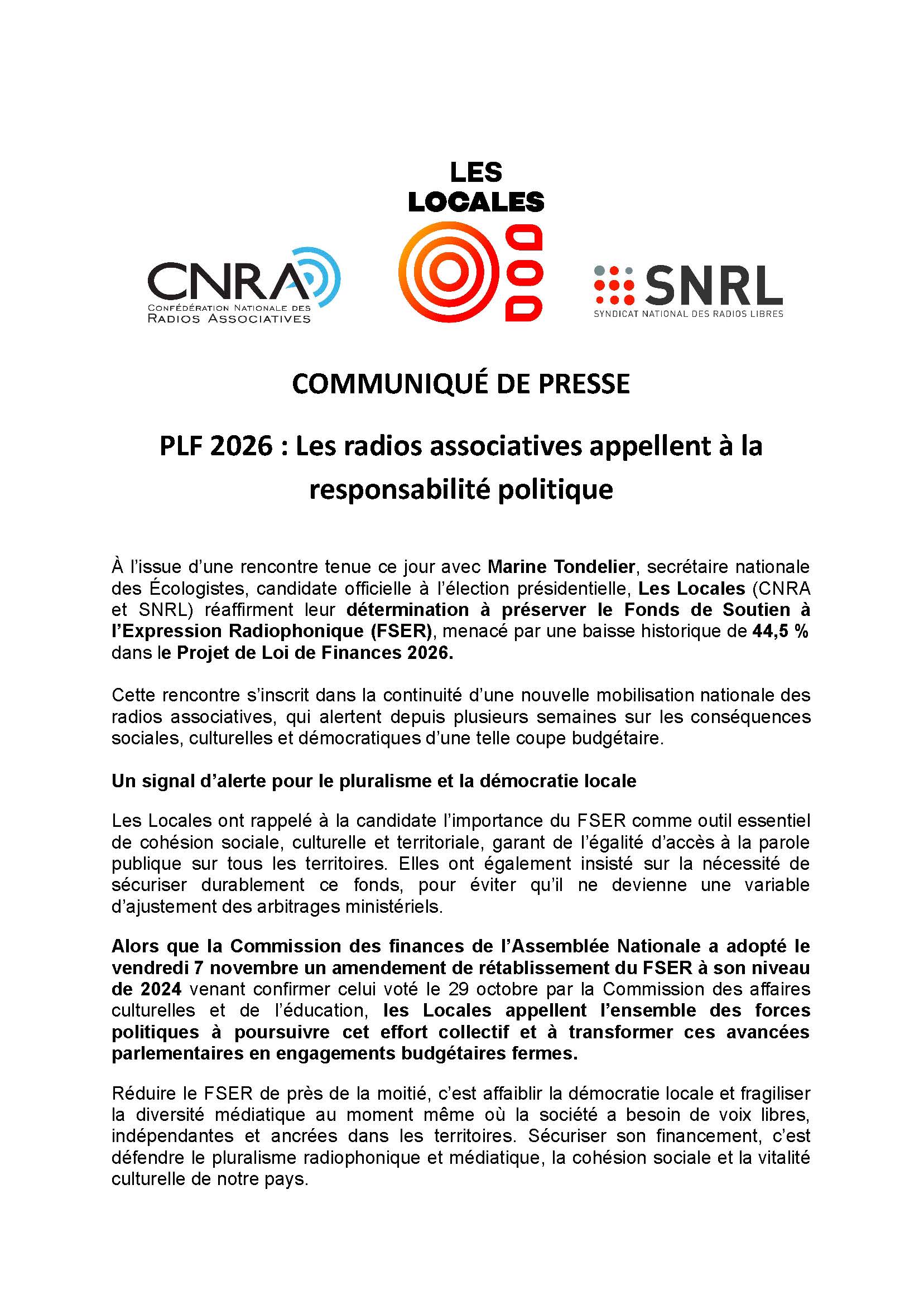 Communique Presse Les Locales Rencontre 2025 11 13 Page 1